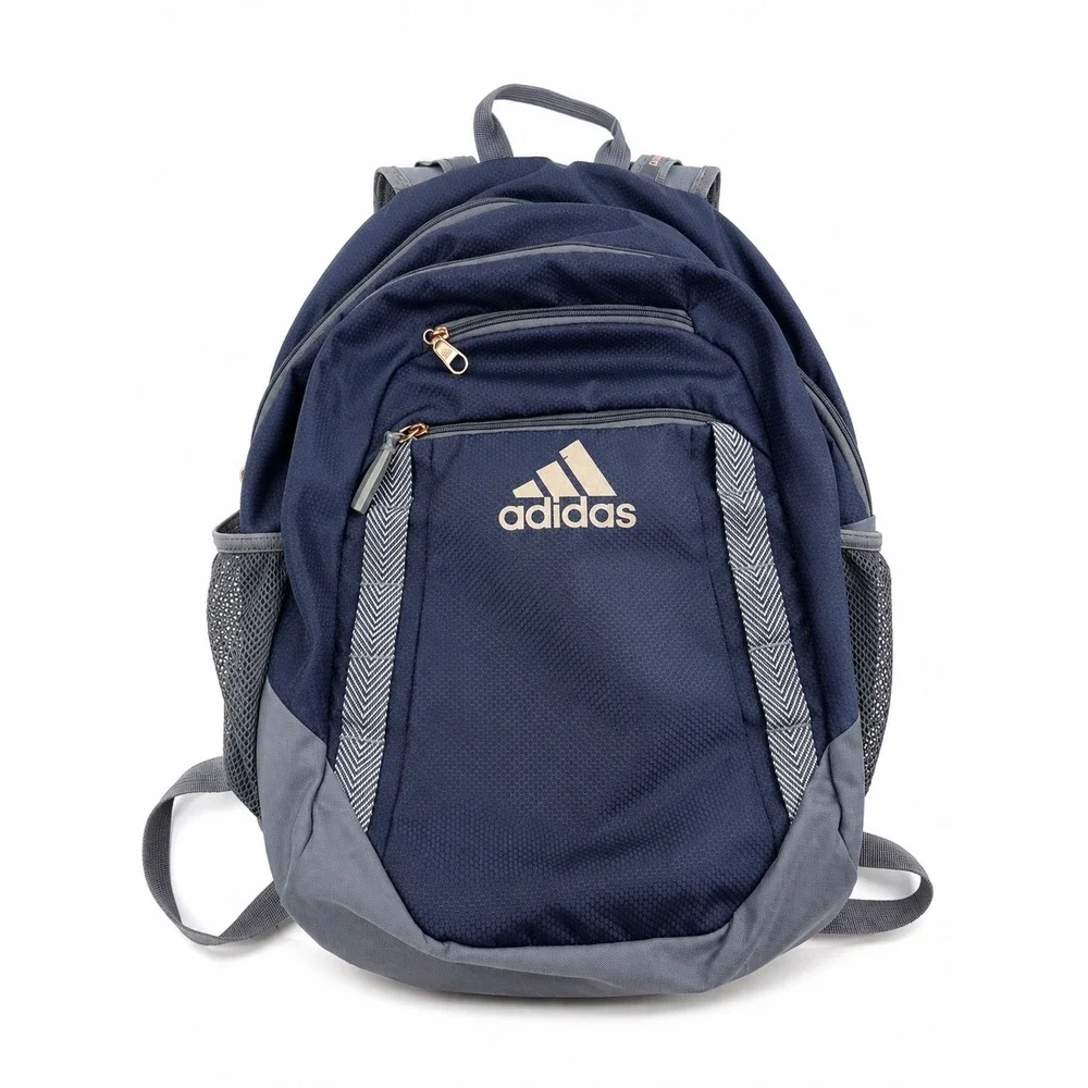 Adidas Prime Navy Blue Grey Multi Compartment Excel Laptop Bag Unisex